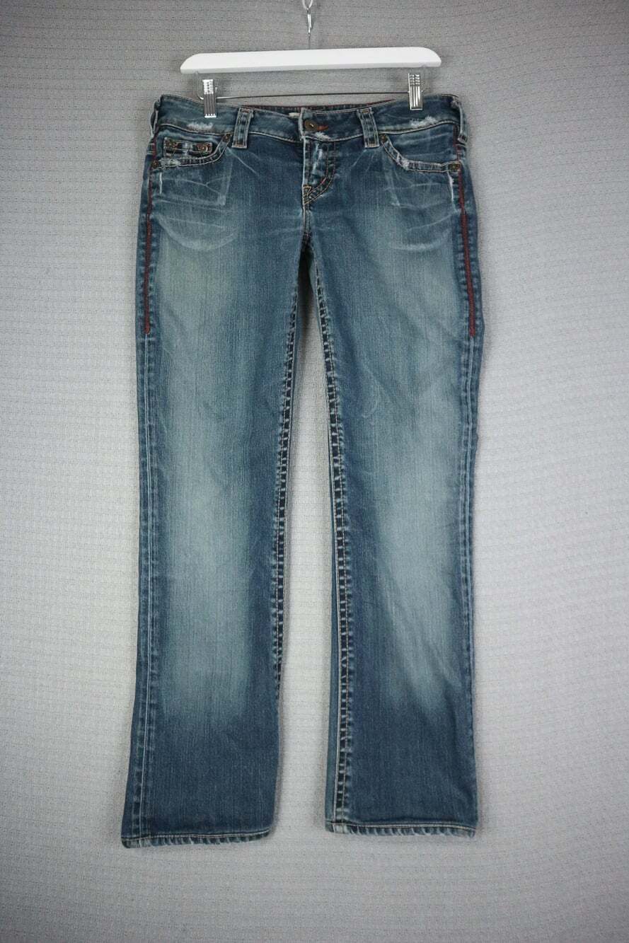 Vintage 1921 Denim Womens Jeans 30x34 Blue Low Rise Straight Leg Y2K Denim Pants